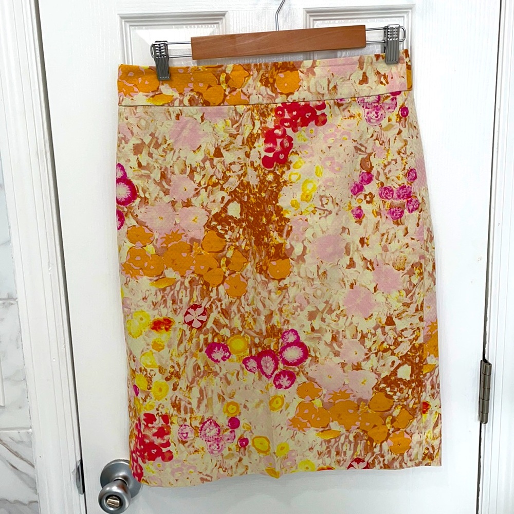 Floral J Crew pencil skirt